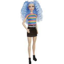 Кукла Барби Модница Barbie Fashionistas Doll, Rainbow Striped Top & Black Skirt 170