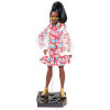 Кукла Барби Barbie BMR1959 Fully Poseable Curvy Fashion Doll, Clear Vinyl Bomber Jacket & Floral Hoodie Dress