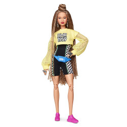 Кукла Барби Barbie BMR1959 Fully Poseable Fashion Doll with Braided Hair, Bike Shorts, Romper & Cropped Sweatshirt