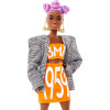 Кукла Барби Barbie BMR1959 Fully Poseable Fashion Doll Lilac Hair, Matching Logo Top and Skirt with Blazer