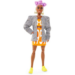 Кукла Барби Barbie BMR1959 Fully Poseable Fashion Doll Lilac Hair, Matching Logo Top and Skirt with Blazer
