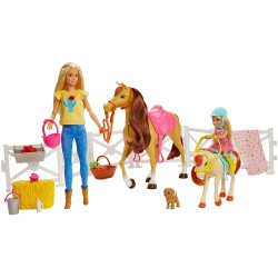 Игровой набор кукол Барби и Челси с лошадьми Верховая езда Barbie Hugs N Horses Playset with Barbie & Chelsea Dolls, Blonde