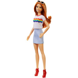 Кукла Барби Модница Barbie Fashionistas Doll, Rainbow T-Shirt Original Body Type 122