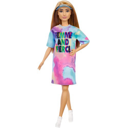Кукла Барби Модница Barbie Fashionistas Doll with Light Brown Hair Wearing Tie-Dye T-Shirt Dress 159