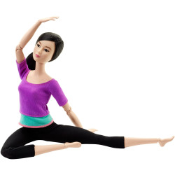 Кукла Барби Йога Двигайся как я Barbie Made to Move Barbie Doll, Purple Top