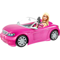 Игровой набор кукла Барби и розовый кабриолет Barbie Sparkly Convertible Car with Doll (DJR55)