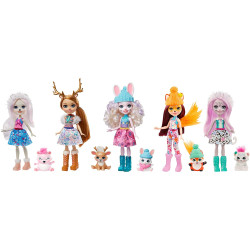 Набор из пяти кукол Снежный день с друзьями Enchantimals Snow Day Friends Collection 5 Pack Dolls