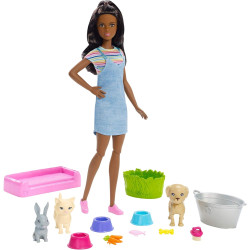 Кукла Барби Купай и играй Barbie Play 'N' Wash Pets Doll & Playset, Brunette