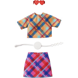 Одежда для кукол Барби Barbie Fashion Pack Plaid Crop Top & Mini Skirt