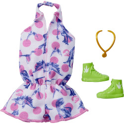 Одежда для кукол Барби Barbie Fashions Pack Polka Dot Romper with Dinosaurs Inspired by Jurassic World