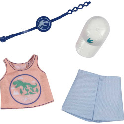 Одежда для кукол Барби Barbie Fashions Pack Pink Tank Top, Blue Short with Dinosaurs Inspired by Jurassic World