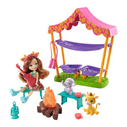 Игровой набор Ночевка в саванне с куклой Гризельда Жираф Enchantimals Savannah Sleepover Playset with Griselda Giraffe Doll