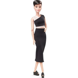 Кукла Барби коллекционная Миниатюрная короткие темные волосы Barbie Signature Looks Doll, Petite Brunette Pixie Cut #3