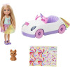 Кукла Барби Челси и автомобиль в стиле Единорога Barbie Club Chelsea Doll with Open-Top Rainbow Unicorn-Themed Car
