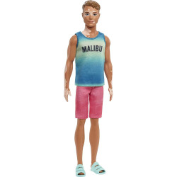 Кукла Кен Модник Витилиго Barbie Ken Fashionistas Doll Vitiligo Malibu Tank & Red Shorts, Brown Cropped Hair 192