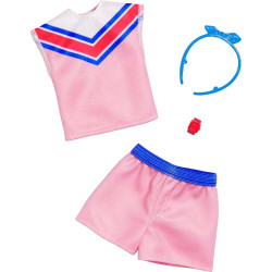 Одежда для кукол Барби Спортивный розовый топ и шорты Barbie Fashion Pack Sporty Shirt & Pink Shorts (HBV34)