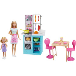 Игровой набор Время для выпечки с куклой Барби и Челси Barbie Sisters Baking Playset with Barbie & Chelsea (HBX03)