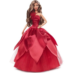 Кукла Барби коллекционная Праздничная Брюнетка Barbie Signature 2022 Holiday Collectible Brunette Wavy Hair Doll
