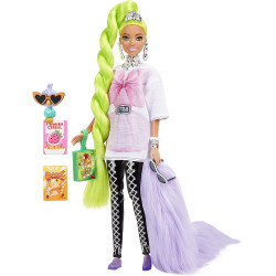 Кукла Барби Экстра Модница в футболке оверсайз и леггинсах Barbie Extra Doll #11 in Oversized Tee & Leggings with Pet Parrot