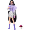Кукла Барби Экстра Модница Брюнетка в серебристом костюме Barbie Extra Doll #15 in Metallic Silver Jacket with Pet Dalmation Puppy​​
