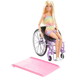 Кукла Барби Модница Блондинка на инвалидной коляске Barbie Fashionistas Doll with Wheelchair & Ramp, Blonde Hair 194