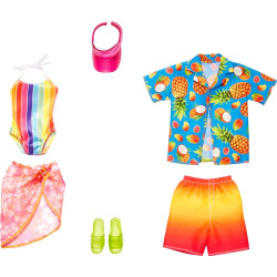 Одежда для кукол Барби и Кена Barbie & Ken Fashions Beach 2-Pack with Complete Swim Outfits