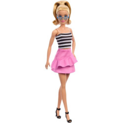 Кукла Барби Модница Блондинка в полосатом топе Barbie Fashionistas 65th Anniversary Striped Top, Pink Skirt 213