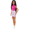Кукла Барби Модница в розовом топе со звездным принтом Barbie Fashionistas 65th Anniversary Pink Star-Print Top 215