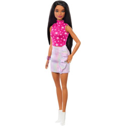 Кукла Барби Модница в розовом топе со звездным принтом Barbie Fashionistas 65th Anniversary Pink Star-Print Top 215