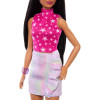 Кукла Барби Модница в розовом топе со звездным принтом Barbie Fashionistas 65th Anniversary Pink Star-Print Top 215