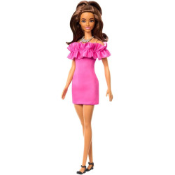 Кукла Барби Модница в розовом миниплатье с каштановыми волосами Barbie Fashionistas 65th Anniversary Pink Dress 217