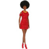 Кукла Барби Модница Темнокожая в красном вязоном платье Barbie Fashionistas 65th Anniversary Natural Black Hair, Red Dress 221