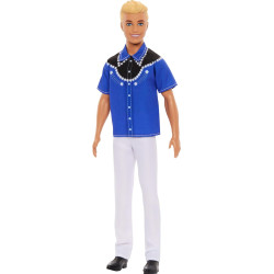 Кукла Кен Барби Модник Блондин Вестерн в ковбойском стиле Barbie Ken Fashionistas 65th Anniversary Western Shirt, Pants 226 (HRH25)