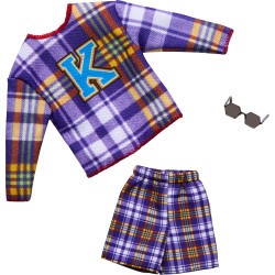 Одежда Барби для куклы Кена Клетчатая рубашка и шорты Barbie Ken Fashion Pack Plaid Shirt & Shorts