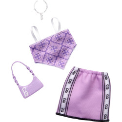 Одежда для кукол Барби Спортивный фиолетовый топ и юбка Barbie Fashion Pack Sporty Purple Top, Skirt