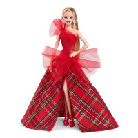 Кукла Барби коллекционная Праздничная Блондинка в красном платье Barbie Signature 2024 Holiday Blonde Hair (HRM65)