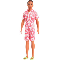 Кукла Кен Барби Модник в коралловом комбинезоне с гавайским принтом Barbie Ken Fashionistas Coral Jumpsuit with Hawaiian Print 235