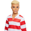 Кукла Кен Барби Модник Блондин в поло в бело-красную полоску Barbie Ken Fashionistas Red and White Striped Polo Shirt 241 (HYV01)