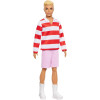 Кукла Кен Барби Модник Блондин в поло в бело-красную полоску Barbie Ken Fashionistas Red and White Striped Polo Shirt 241 (HYV01)