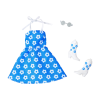 Одяг для ляльок Барбі Блакитна сукня з квітковим принтом Barbie Fashion Pack Floral Halter Dress (HYV22)