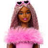Кукла Барби Делюкс Стиль с косичками в розовом костюме с мехом Barbie Deluxe Style #4 in Soft Pink Barbiecore Jumpsuit (HYV28)
