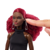 Кукла Барби Базовая Высокая темнокожая рыжые волосы в черном мини-платье Barbie Signature Basics Model 03 Red Curly Hair, Tall Body (JBH75)