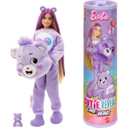 Кукла Барби Заботливые Мишки в костюме фиолетового цвета Barbie Cutie Reveal Care Bears Share Bear Costume (JCN94)