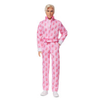 Кукла Кен Барби Райан Гослинг с роликами в розовом комбинезоне Barbie The Movie Ryan Gosling as Ken Pink Jumpsuit with “B” (JCP80)