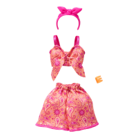 Одежда для кукол Барби Оранжево-розовый костюм пейсли Barbie Style Complete Looks Orange and Pink Paisley (JJN88)